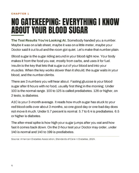 Chapter 1, everything I know about your blood sugar