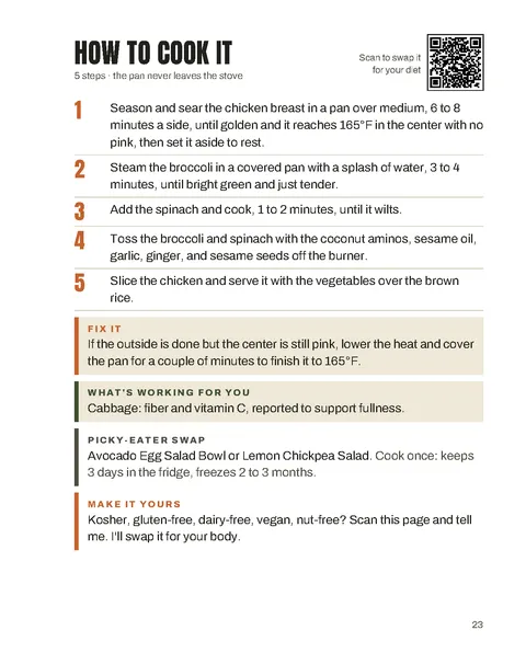 A recipe spread, the right page