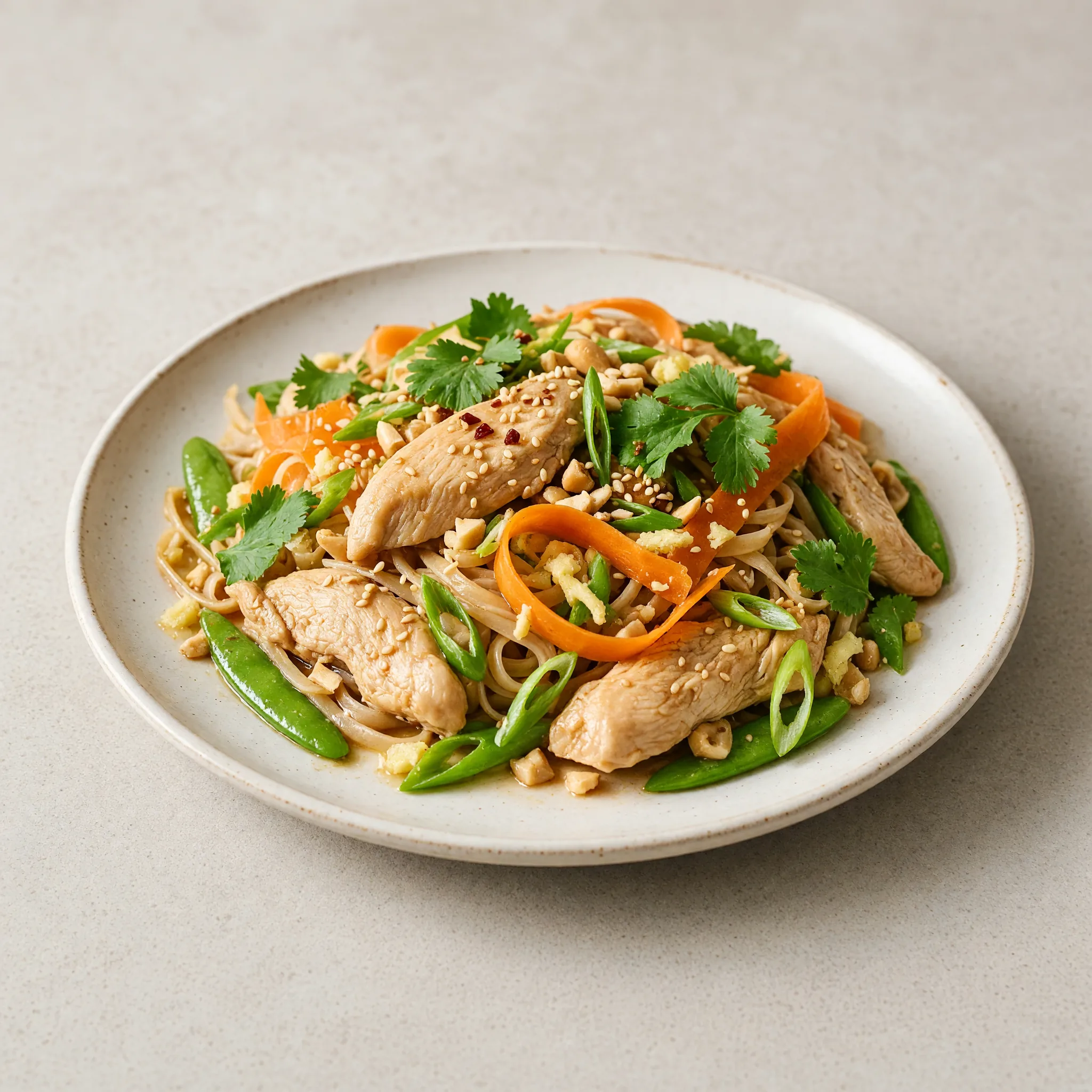 Ginger Chicken Rice Noodles