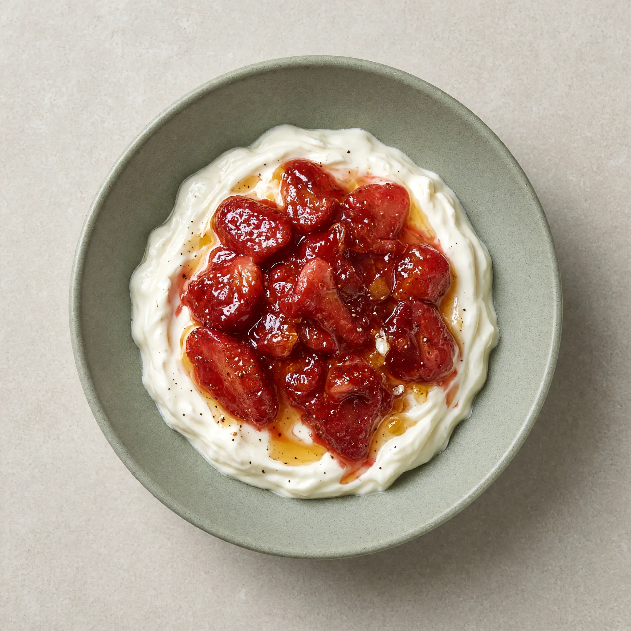 Roasted Strawberries with Vanilla Yogurt